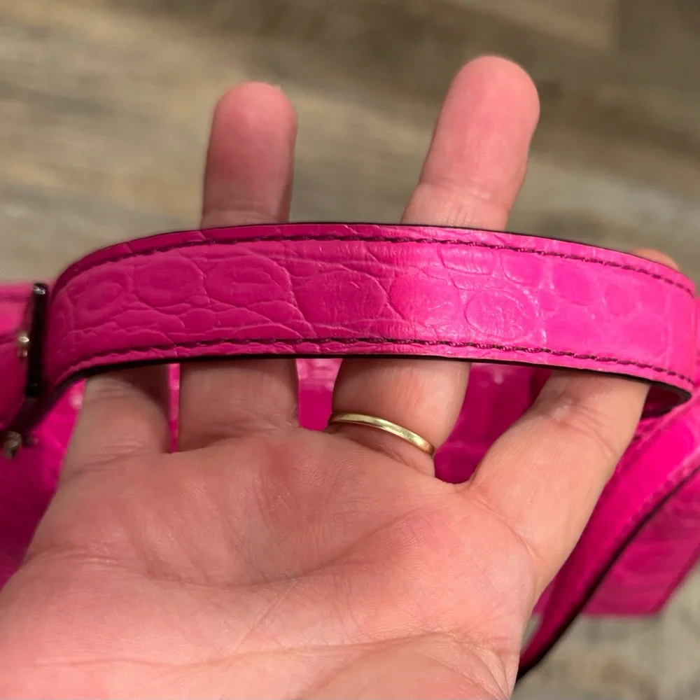 Kate Spade Doris Neon Pink Crocodile Print Handbag! - Picture 10 of 14